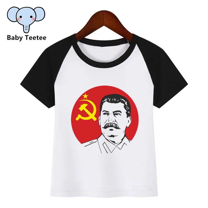 Футболка с принтом «ALLIED NATIONS», «JOSEPH STALIN», детские летние топы с круглым вырезом, футболка для маленьких девочек, повседневная детская одежда