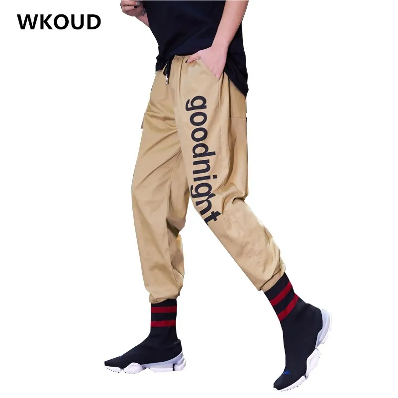 Спортивные брюки карго WKOUD женские спортивные до щиколотки с буквенным принтом