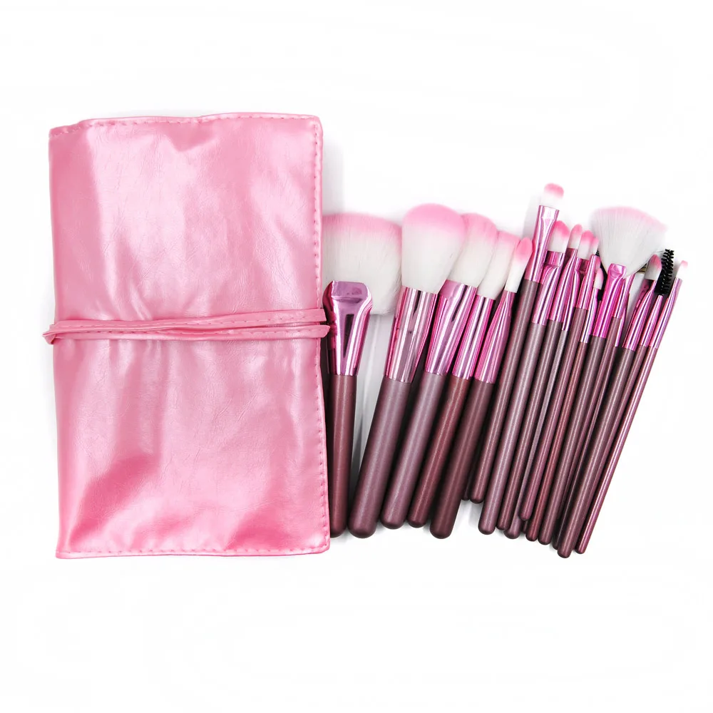 Pincéis de Maquiagem Coleção com Case Kit de Ferramentas Moda Estilo Conjunto Macio Pro Cosméticos Rosa Make-up Escova pó Fundação 22 Pçs 10 Beleza e saúde