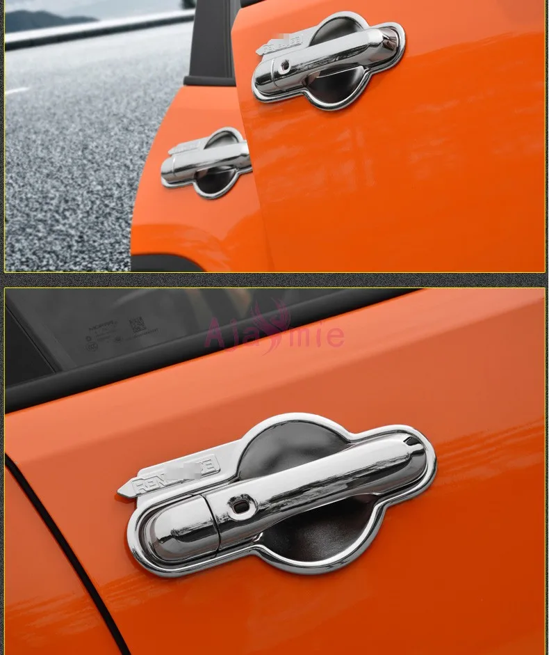 

Chrome Car Styling Door handle Bowl Insert Trims Overlay Panel Frame Kit 2016 2017 2018 For Jeep Renegade Accessories