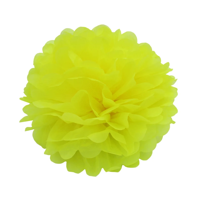 10 pieces per lot Yellow Tissue Paper Pom Poms Wedding Garden Home