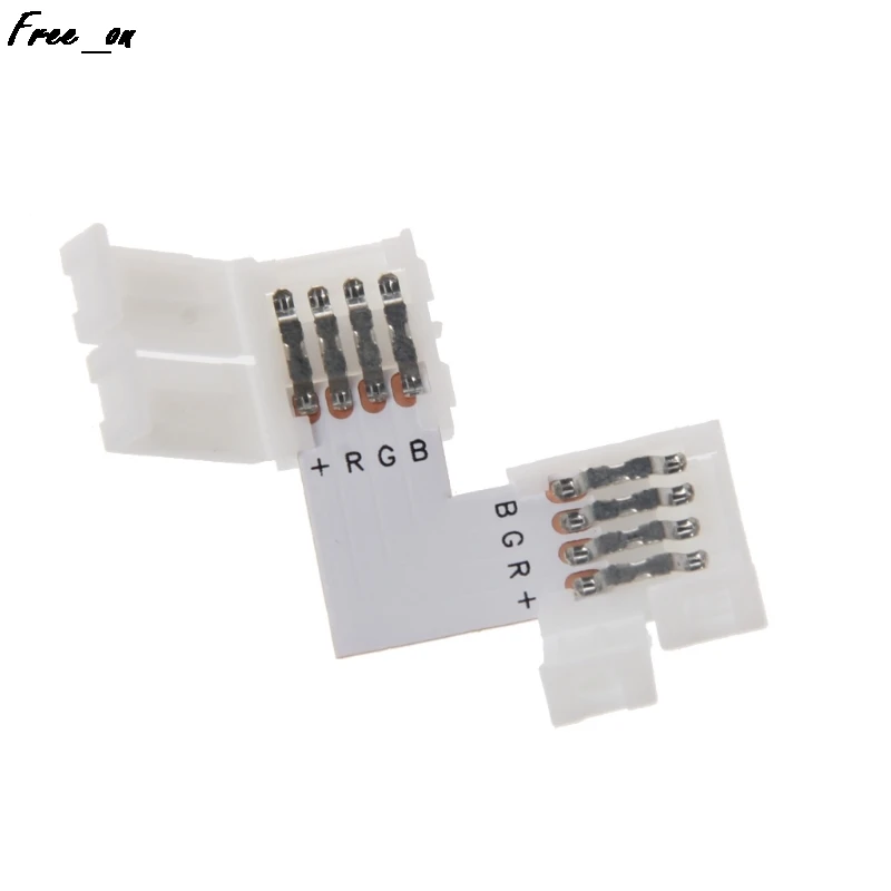 

4 Pin LED Connector L Shape Corner Quick Splitter Right Angle 10mm 5050 RGB LED Strip Light