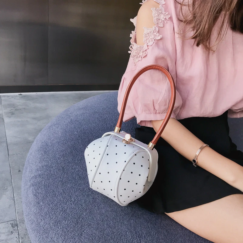 Mini bolsos de lujo Bolsos De Mujer bolsos marcas famosas blanco negro para cuero niñas círculo bolsos pequeños|Cubos| - AliExpress