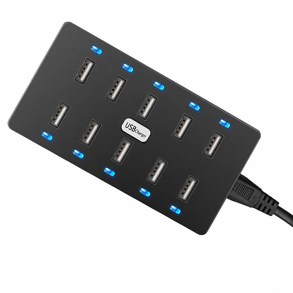10 портов USB зарядное устройство 5V10A светодиодный индикатор зарядная станция для