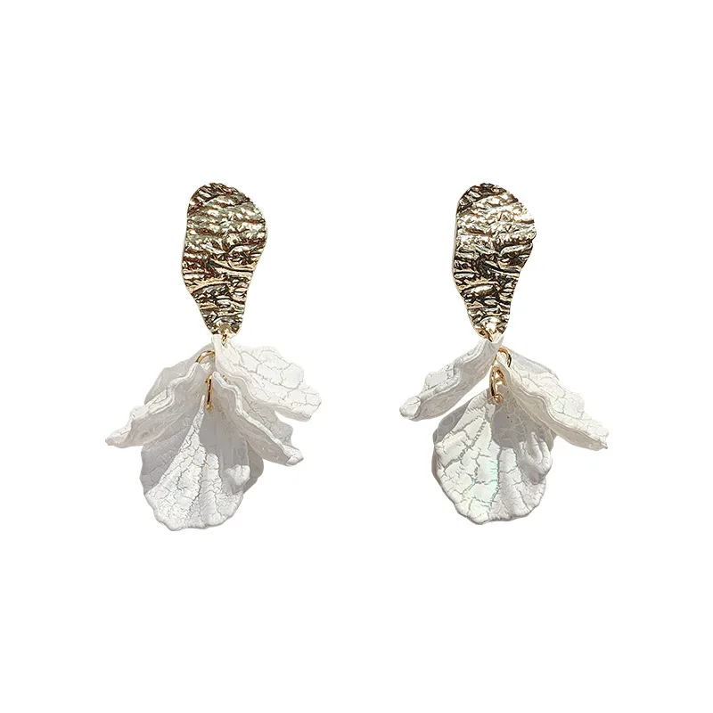 Korean White Shell Flower Petal Drop Earrings For Women 2019 New Statement pendientes Trendy Jewelry - Image 6