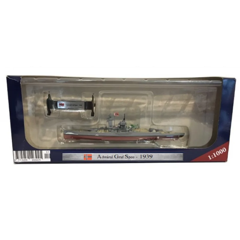 

5pcs/lot Wholesale AMER 1/1000 Scale Military Model Toys German Admiral Graf Spee 1939 Battleship Diecast Metal Ship Model Toy