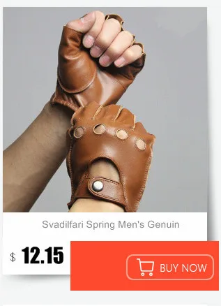 Svadilfari Модные мужские настоящие перчатки из оленьей кожи на запястье половинчатые перчатки для вождения для взрослых без пальцев из