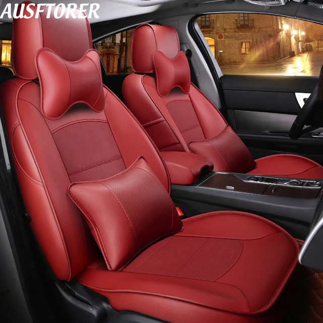 AUSFTORER 3 Rows Covers Seat for Toyota Fortuner 2013 2015 Seat Covers Set Cowhide Leather Car