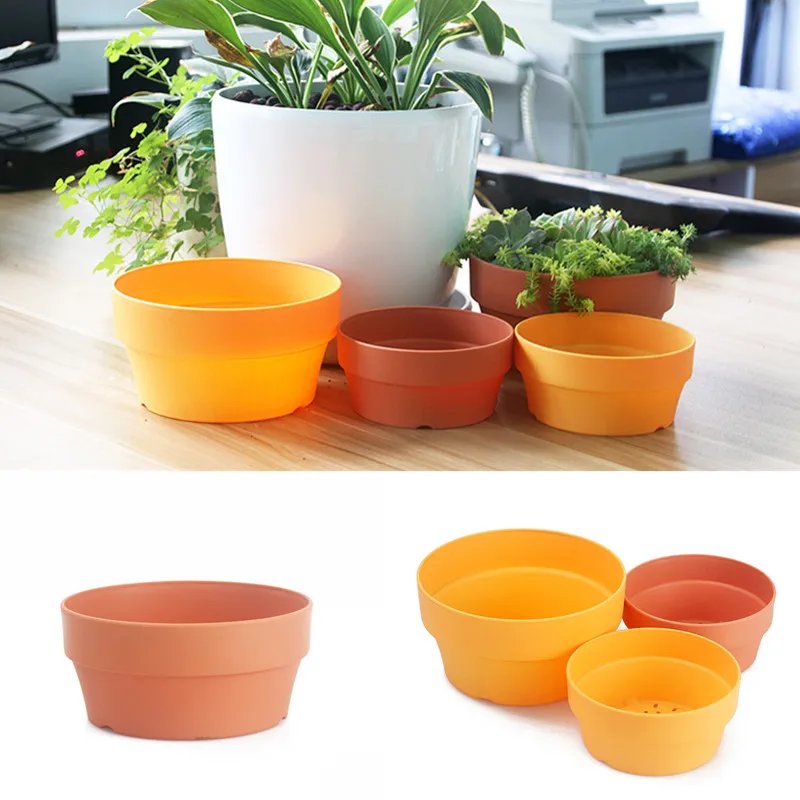 

2Pcs Round Hollow Flower Pots Succulent Plants Flowerpot Home Nursery Garden Decoration Supplies