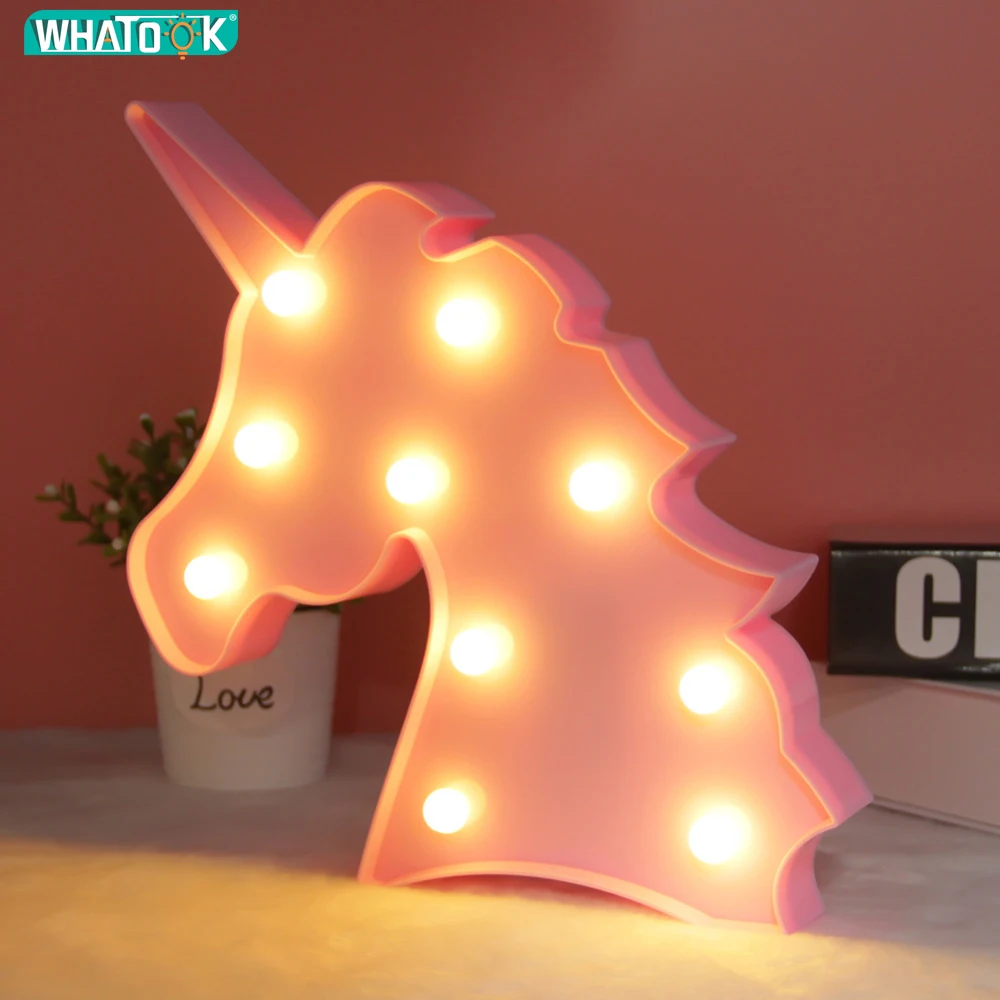 Luminaria Unicornion оригинальная Ночная подсветка 3D лампа Лебедь вечерние лампы шатер письмо знак Рождество светящиеся огни подарок для маленьких детей Декор