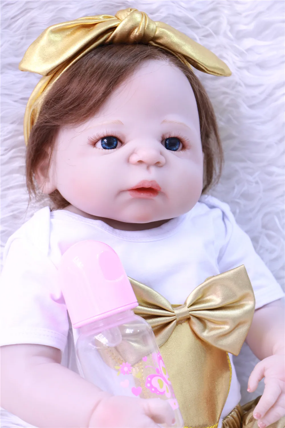 

DollMai 23" completa silicone reborn baby dolls bebes reborn menina children gift fashion doll toy newborn babies alive bonecas