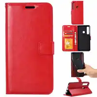 50 ピース財布 Pu レザー携帯電話ケース三星銀河 A7 A9 2018 A750 J4 J6 プラス J6 プライムオイルサイドクレイジー穀物カバー