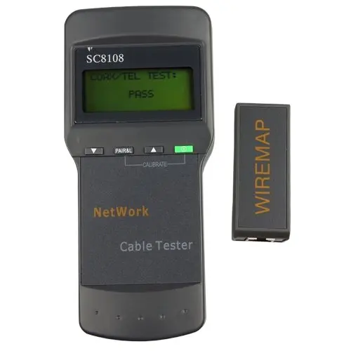 YOC SC8108 CAT5 RJ45 Network LAN Length Cable Tester Meter Tester