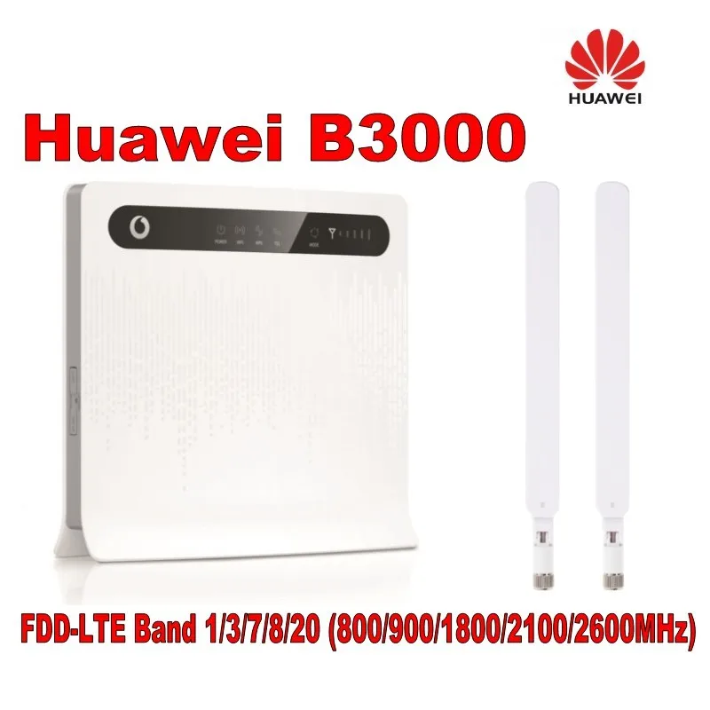  huawei vodafone B3000 4G WIFI Router unlocked 4G 150Mbps LTE CPE wireless gateway plus 2pcs antenna