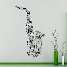 Саксофон виниловая наклейка на стену музыкальный стикер для заметок для стен музыка художественный Декор домашний интерьер офисный дизайн H103cm x W57cm