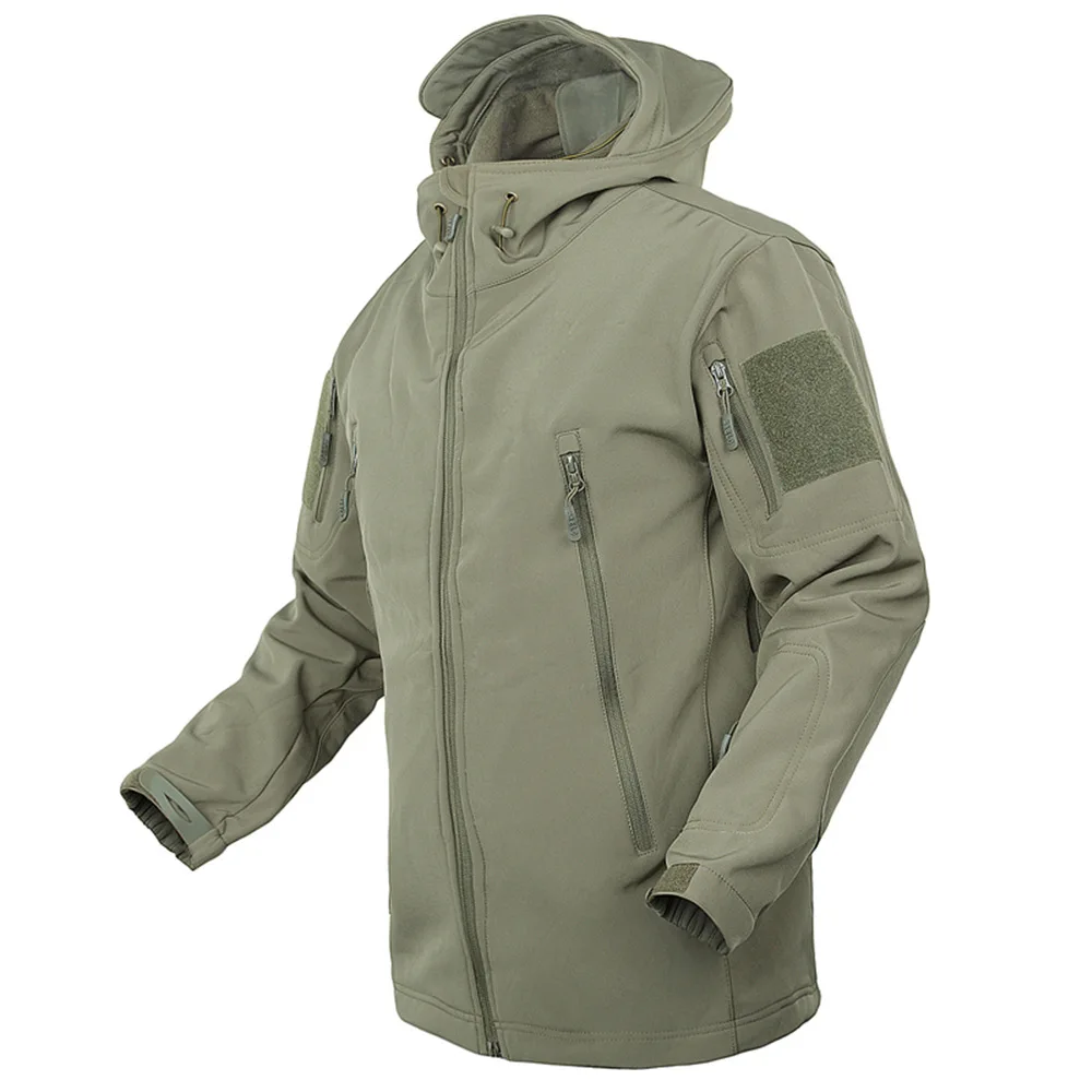 

Men's Jacket Coat Military Windproof Breathable Tad Tactical Fleece Shooting Mountain Micro Thermal Polar Fleece Hooded Jacket
