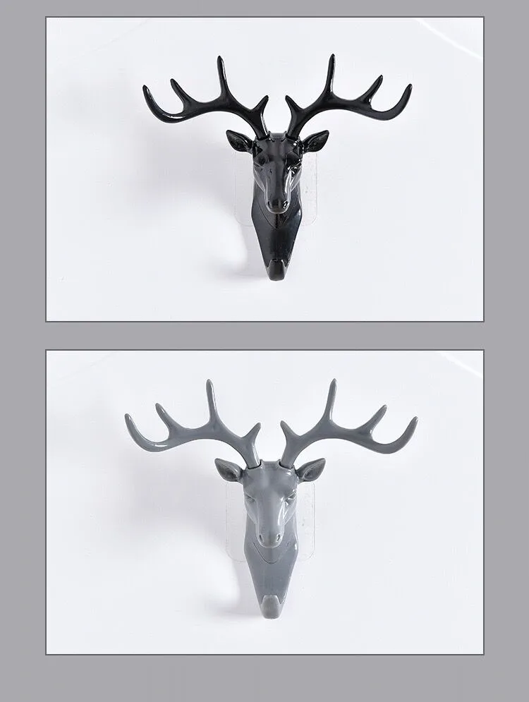 HOMIN Animal Wall Decor Hooks Antlers American Style Household Decor Hooks Multi-purpose Wall Coat Keys Bags Clothes Hook 17