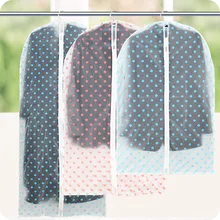 New High-quality Translucent Pink Dot PEVA Clothes Dust Cover Washable Tidy Clothing Storage Bags For Suit Overcoat Jacket #FC-2