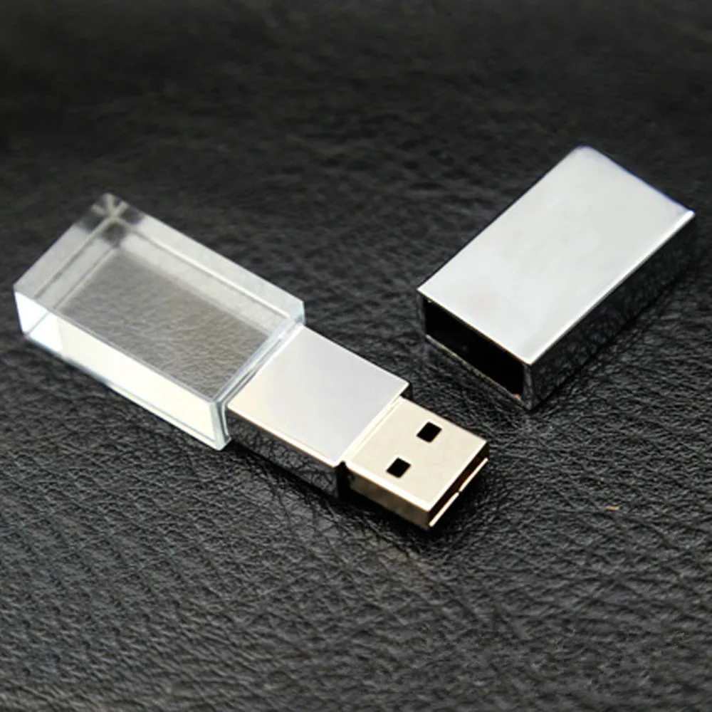 High quality 3D Inside Logo Custom Photography Glass Crystal USB Flash
