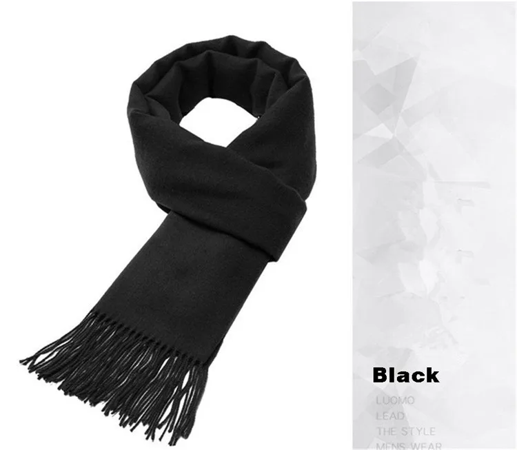 Elegant Gray Men's Scarf Winter Faux Cashmere Male Scarves Black Navy Men's Scarfs Classic Plaid Scarf for Men Red Women Tippet