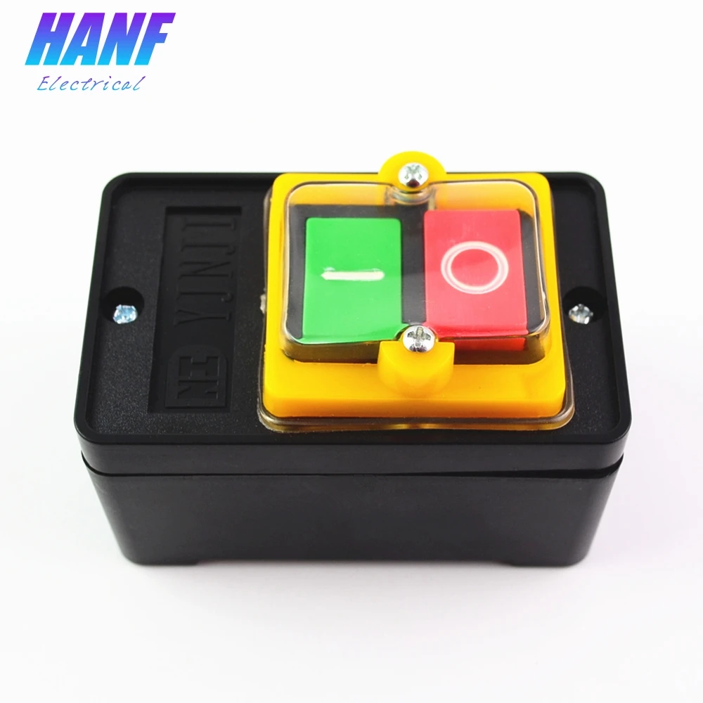 

1pcs Waterproof Start Switch ON/OFF Self-Lock Control Push Button Three Phase Power 10A/380VAC