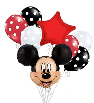 

Large Size Mickey Mouse Head foil Balloon Set Happy Birthday Baby Shower birthday Party Decoration kids toys party supplies
