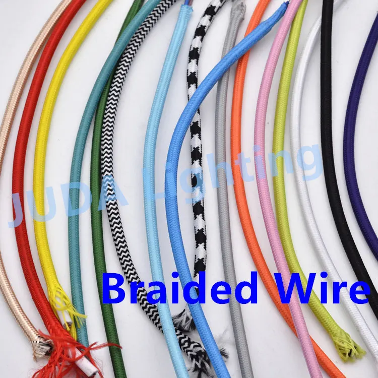 Us 0 75 Colorful Braided Wire Cable Cable Assemblies Electrical Wires For Ceiling Rose Canopy Led Pendant Light Chandeliers Ceiling Lamp In Wires