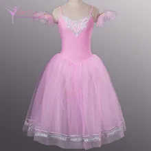 Романтичное балетное платье-пачка для маленьких девочек; розовое длинное платье-пачка «Жизель»; балетное трико; фатиновая юбка; костюм