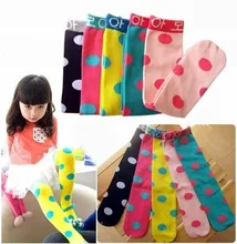 2016 New Korea baby girls stockings cotton cartoon kids girls bottoming stockings children clothing candy color dot stockings
