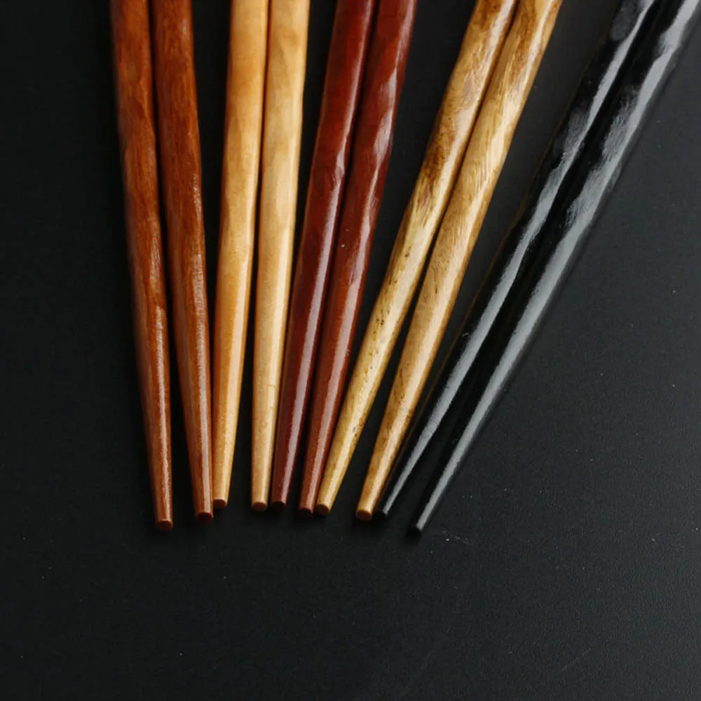 5 пар японских корейских палочек для еды многоразовые натуральные деревянные палочки для еды китайский набор кухонных деревянных столовых приборов экологически чистые ручной работы