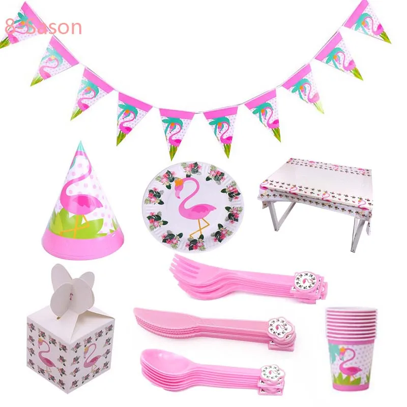 

8-Season Flamingo themed Baby Shower 1st Birthday Party Pink flamingos and Pineapple Balloons Bird Themed Party