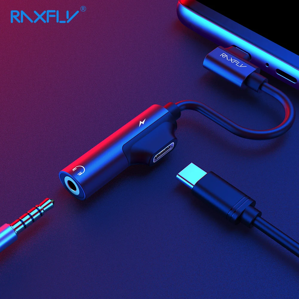 RAXFLY 3 в 1 usb type C до 3,5 мм адаптер для samsung huawei P20 Lite AUX Наушники зарядка аудио конвертер для Xiaomi Mi9 Mi8