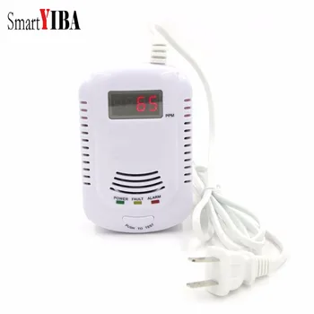 

SmartYIBA Plug-In Combustible Gas Detector Alarm Sensor with Voice Warning,Digital Display and 9-Volt Battery Backup