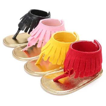 

Summer Pretty Toddler Newborn Baby Girl Shoes Tassel Summer Shoes Anti-slip Flip Flop Prewalker For Baby Girls Sandals0-18M