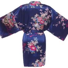Новинка печати китайский Для женщин халат из вискозы халат цветочное кимоно халат юката сексуальное короткое ночное белье одежда для сна, один размер 1701