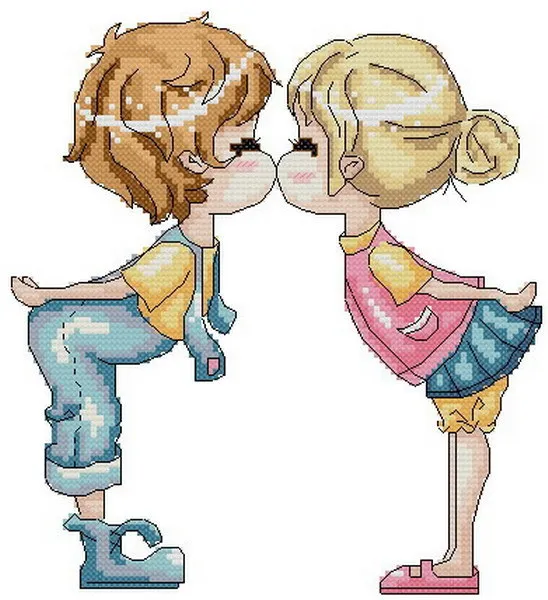 Free delivery Top Quality popular counted cross stitch kit kissing kiss