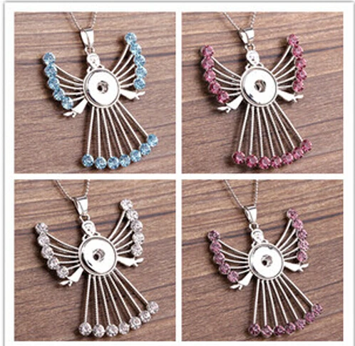 

2015 New 10PC mix corlors bird Free shipping HOT Fashion DIY Snaps Jewelry Silver Crystal Snaps Button Pendant Necklace