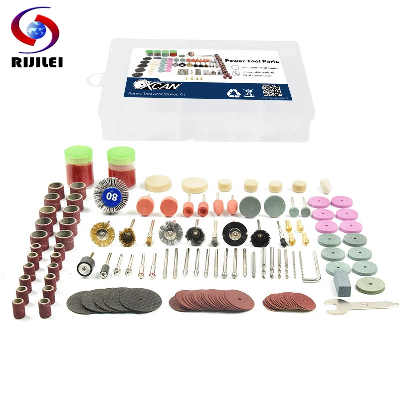 

RIJILEI 136Pcs Dremel Rotary Tool Accessory Attachment Set Kits Grinding Sanding Polishing Sander Abrasive for Grinder