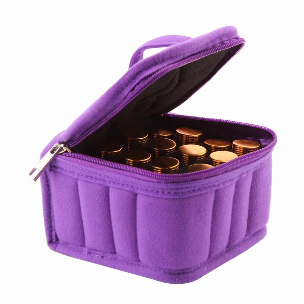 

Laven16 Bottles for 5ML, 10ML and 15ML Essential Oils Bag for Traveling Sturdy Double Zipper Essential Oil Carrying Case L0236