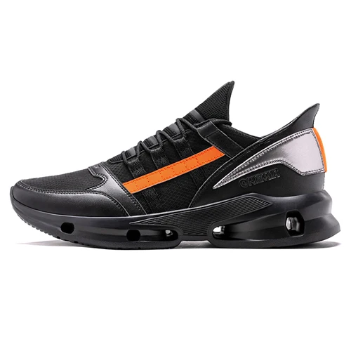 Black Orange-men ONEMIX Men Running Shoes NEW Casual Sneakers Men Outdoor Jogging Shoes Women Walking Shoes Men Tennis Shoes Women Size35-47 - Цвет: Black Orange-men