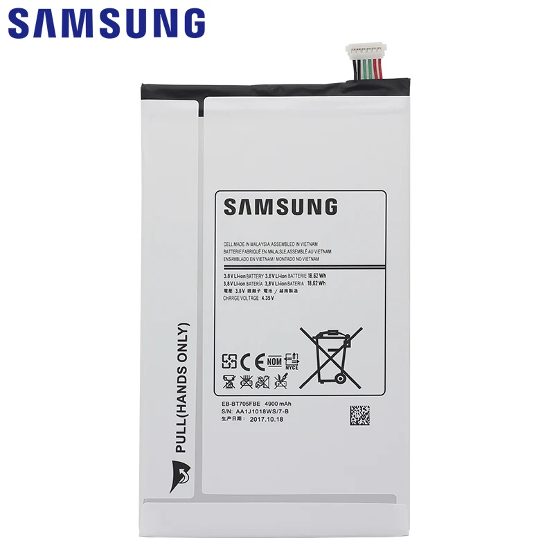 SAMSUNG оригинальный планшет батарея EB BT705FBE Замена для Samsung Galaxy Tab S 8 4 T700 T705 4900mAh