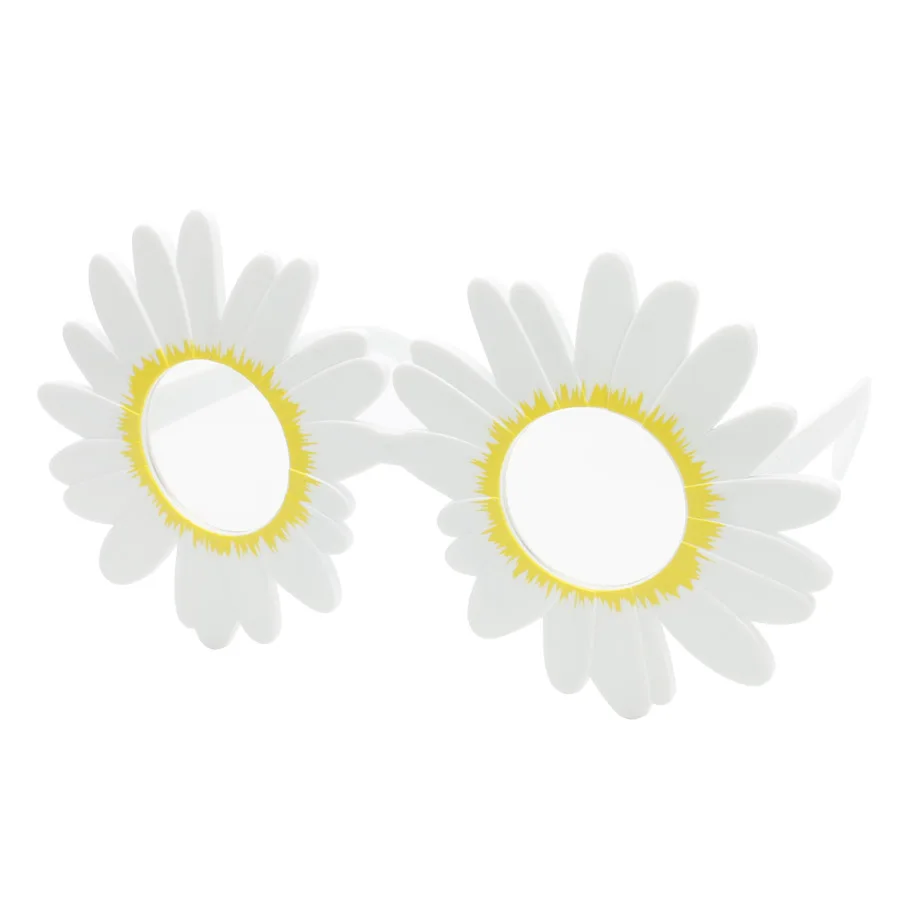 Funny White Daisy Flower Costume Glasses Women Wedding Photo Booth Props Accessories Night Events Party Supplies Decoration