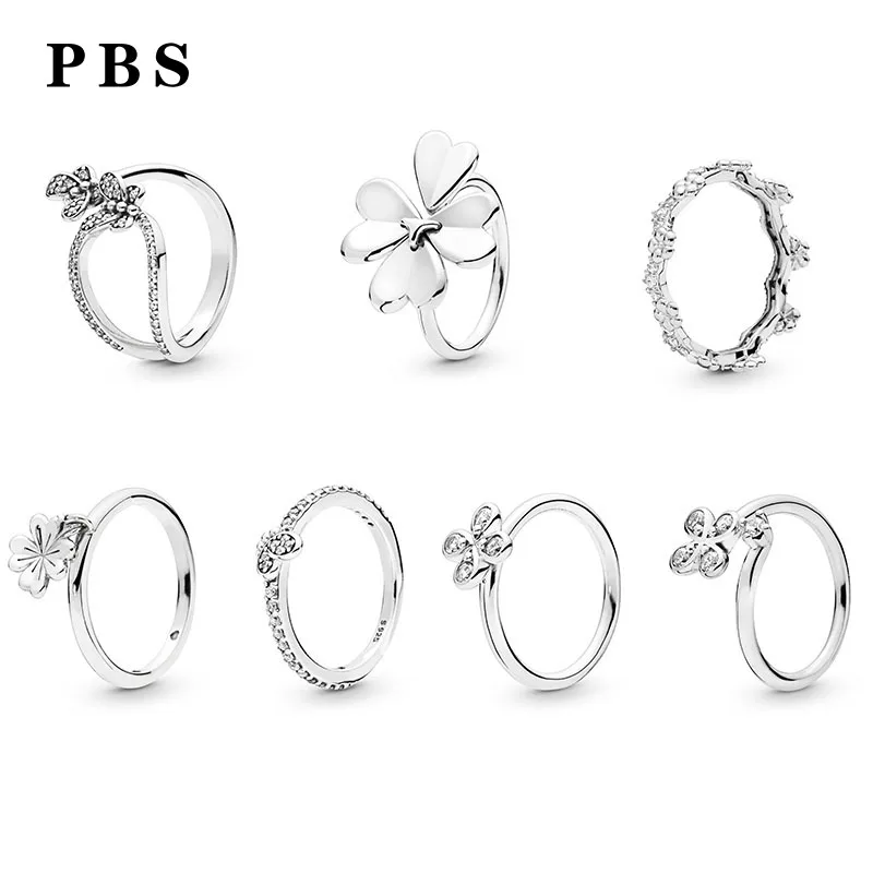 

PBS 100%925 Sterling Silver Original Copy High Quality 1:1 2019 Latest Spring New Petals Ring With Logo Free Shipping