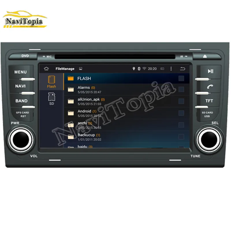 Best NAVITOPIA 4G RAM 64G ROM PX6 Six Core Android 9.0 Car DVD Player GPS Navigation for Audi A4 2002-2008 for SEAT EXEO 2010- 2