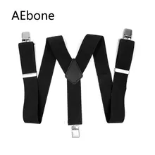 AEbone, 50 мм, черные мужские подтяжки на подтяжках, мужские подтяжки для брюк с тяжелым зажимом, для брюк, брекеты на ремне, мужские подтяжки, 120 см, Sus11