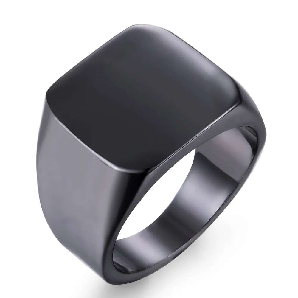 Мужское гладкое квадратное кольцо из сплава|signet ring|ring ringsquare ring |