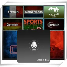 A95X Pro Голосовое управление Android 7,1 IPTV BOX с 1 год французский арабский, английский, немецкий, английский, голландский, Польша, США, Канада, IPTV