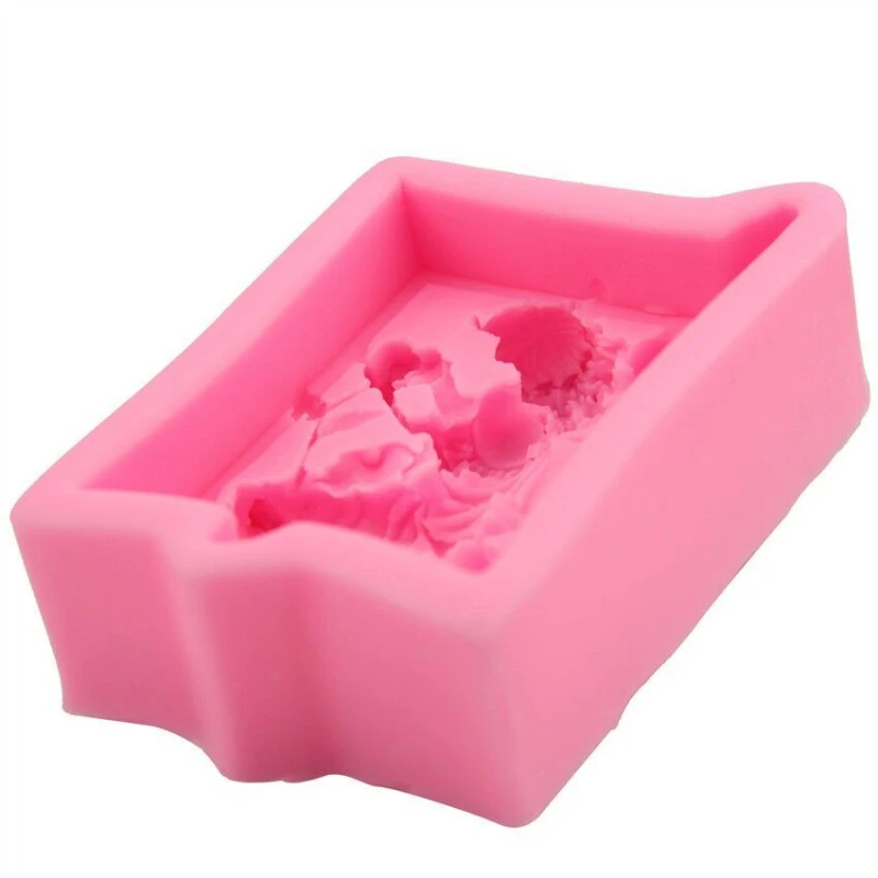 Square Silicone Soap Mold Flower Fairy Cake Decorating Tools Handmade Soap Making Mould Candle Silicone Mould Crafts silicone mold soap molds