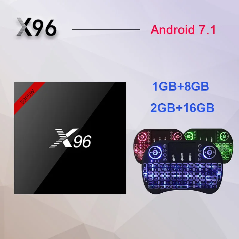 

X96 S905WAndroid 7.1.2 TV Box Amlogic S905W 1G/2G 8G/16G Support 2.4GHz WiFi HD 4K Smart Set top box