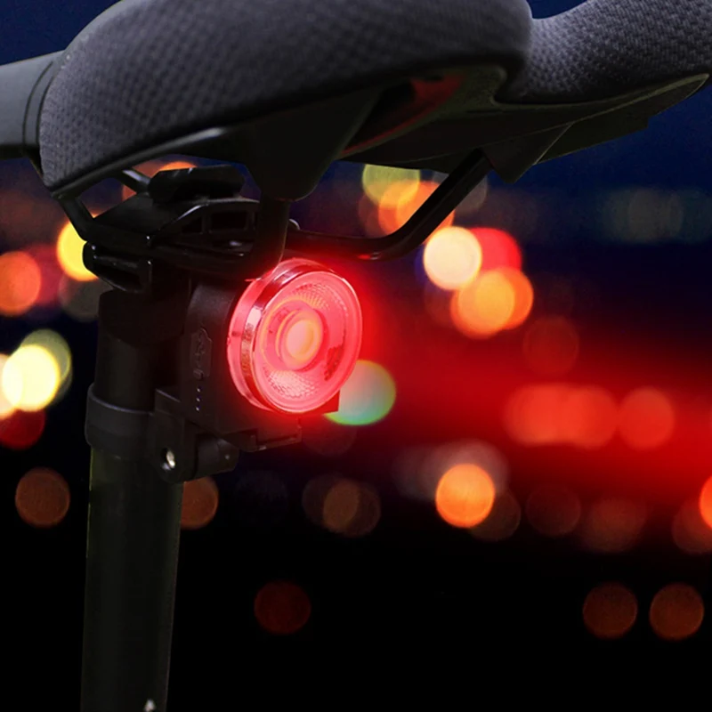 Авто старт/стоп-сигнал зондирования IPx5 Водонепроницаемый светодиодный зарядки Велоспорт Хвост светильник длинная лампа для ночного времени велосипеда вспышка светильник велосипед задний светильник